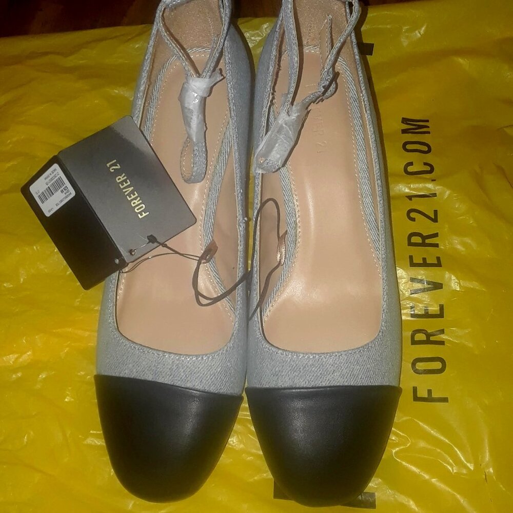 Forever 21 Denim Close-Toed Heels